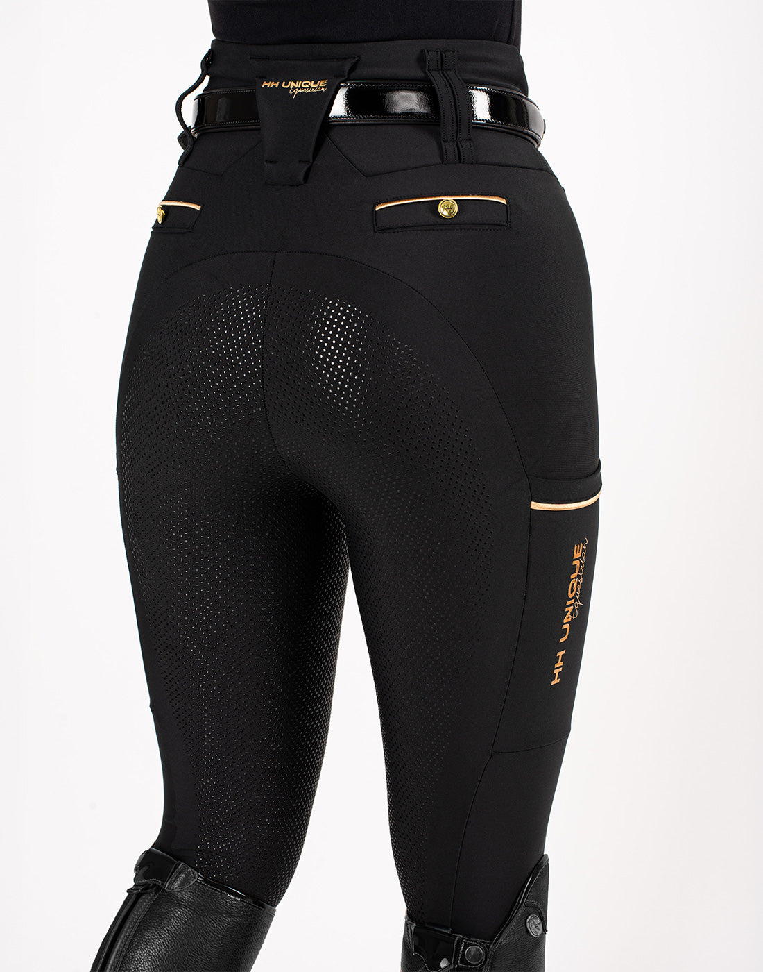 HORZEHOODS® Tabatha Black & Gold Breggings - With Pockets