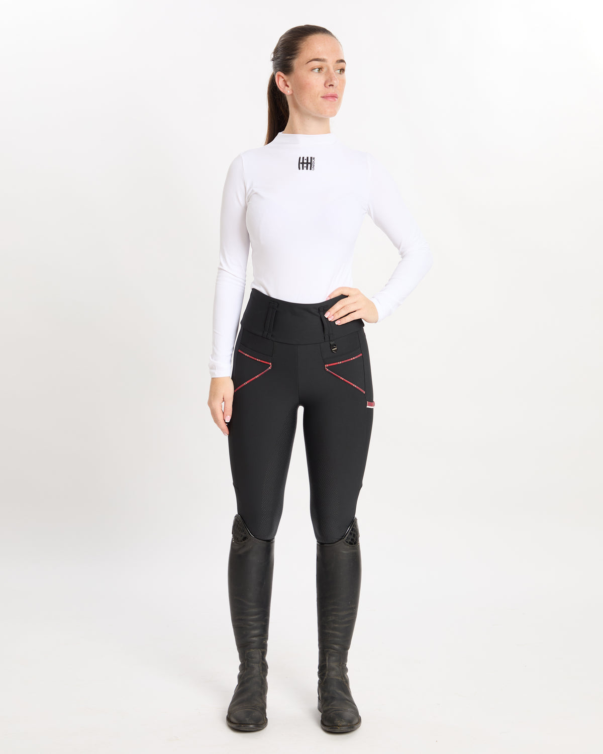 HORZEHOODS® Tabatha Black & Red Tartan Breggings - With Pockets
