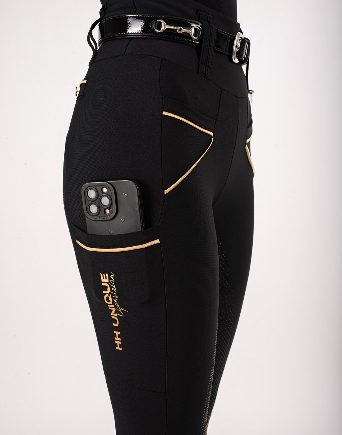 HORZEHOODS® Tabatha Black & Gold Breggings - With Pockets