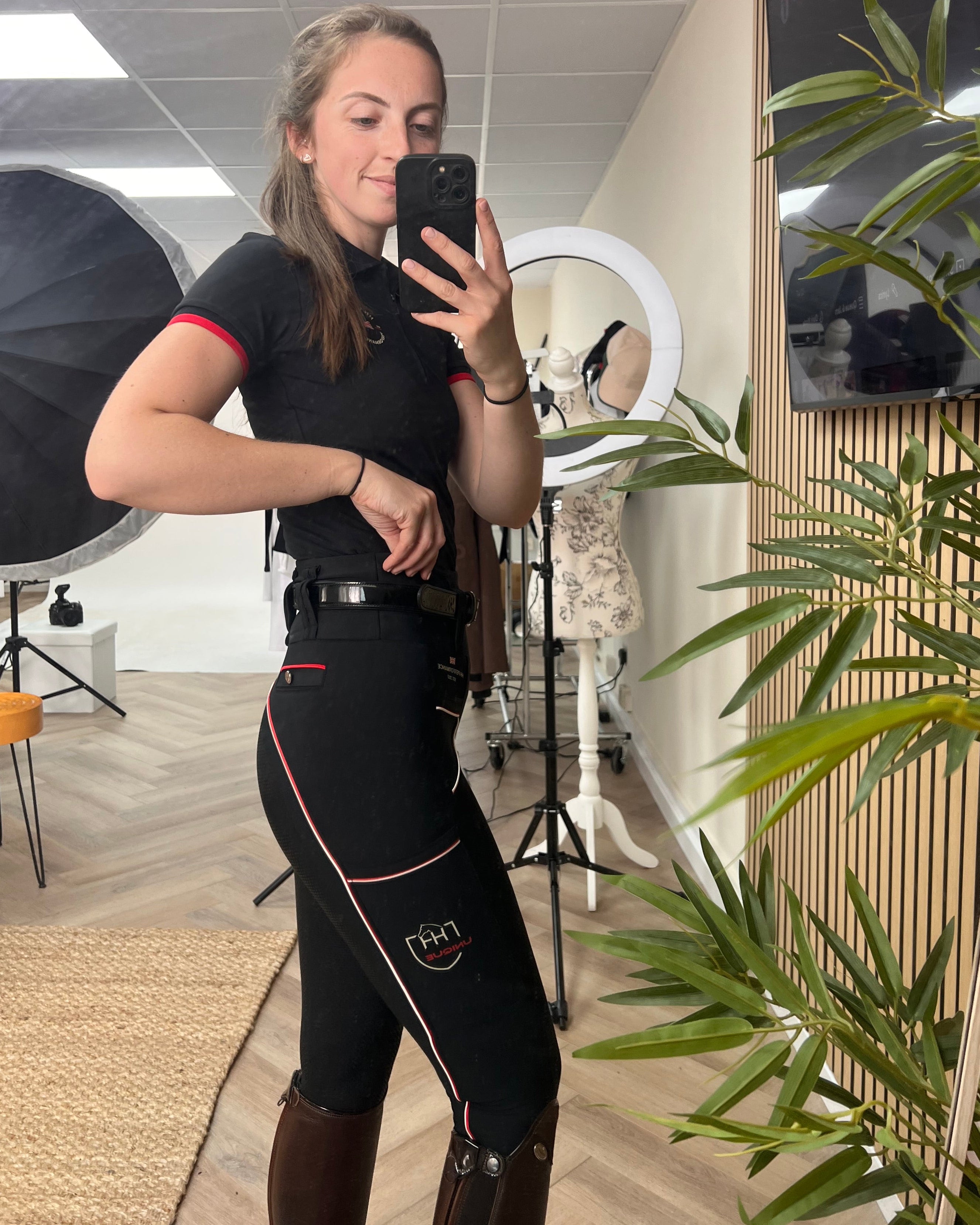 HORZEHOODS® Performance Club Black High Waist Breggings