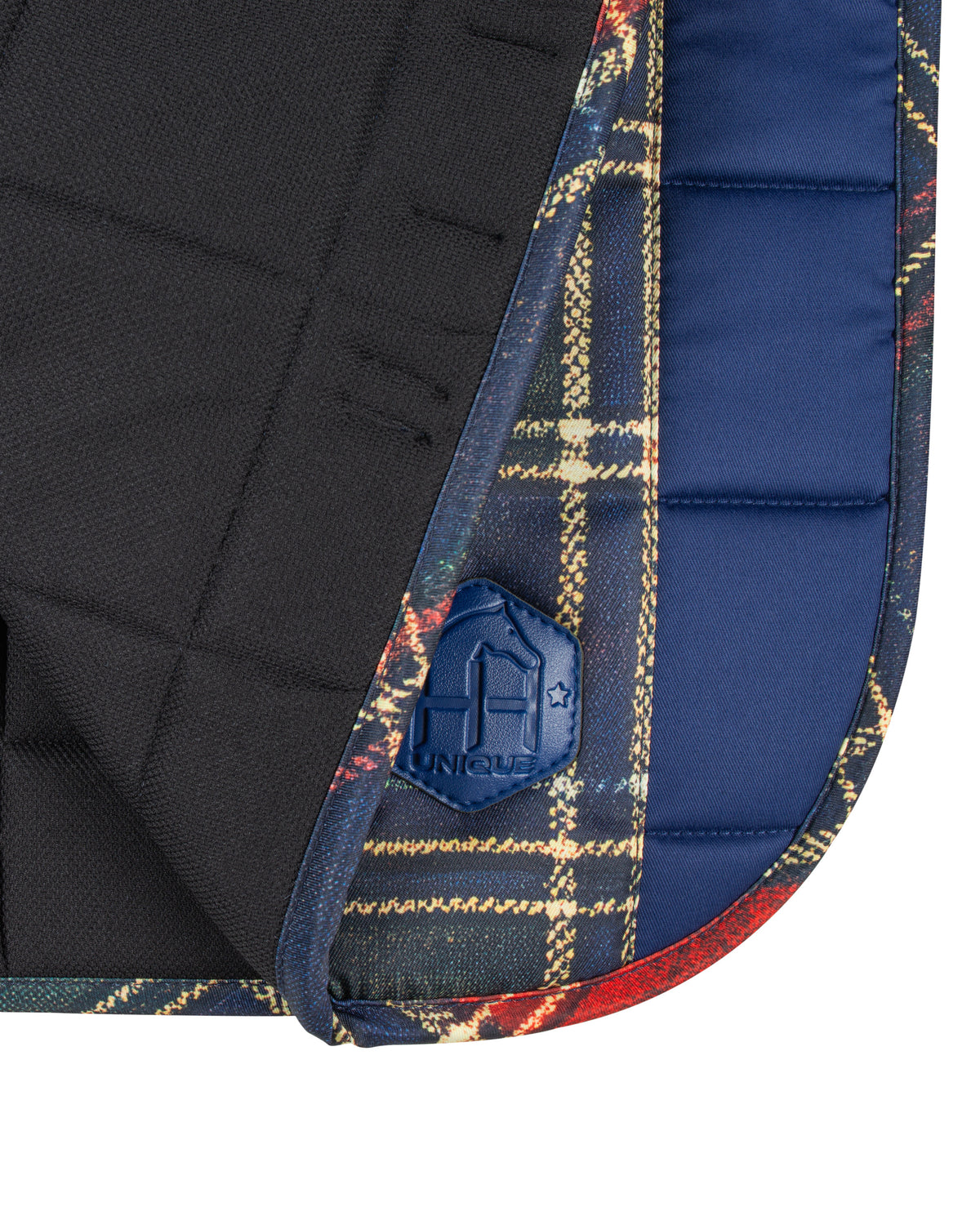HORZEHOODS® Blue Tartan FlexiTabz Dressage Pad