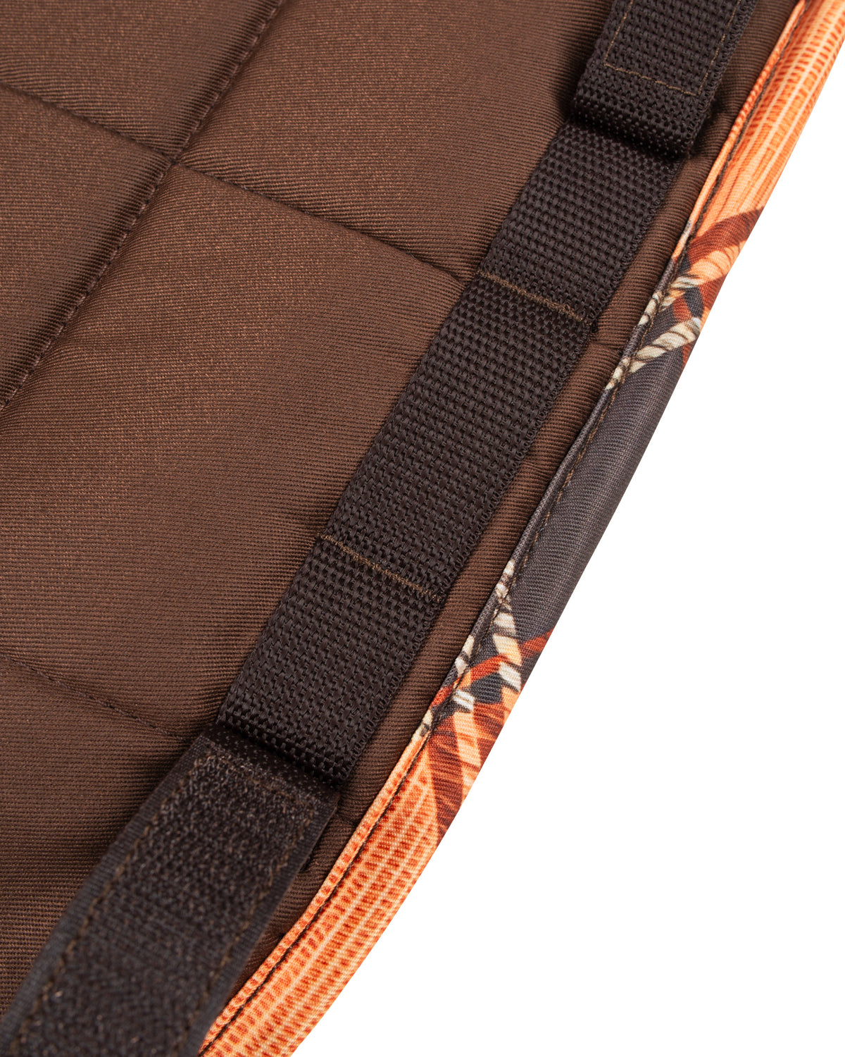 HORZEHOODS® Brown Orange Tartan FlexiTabz Dressage Pad