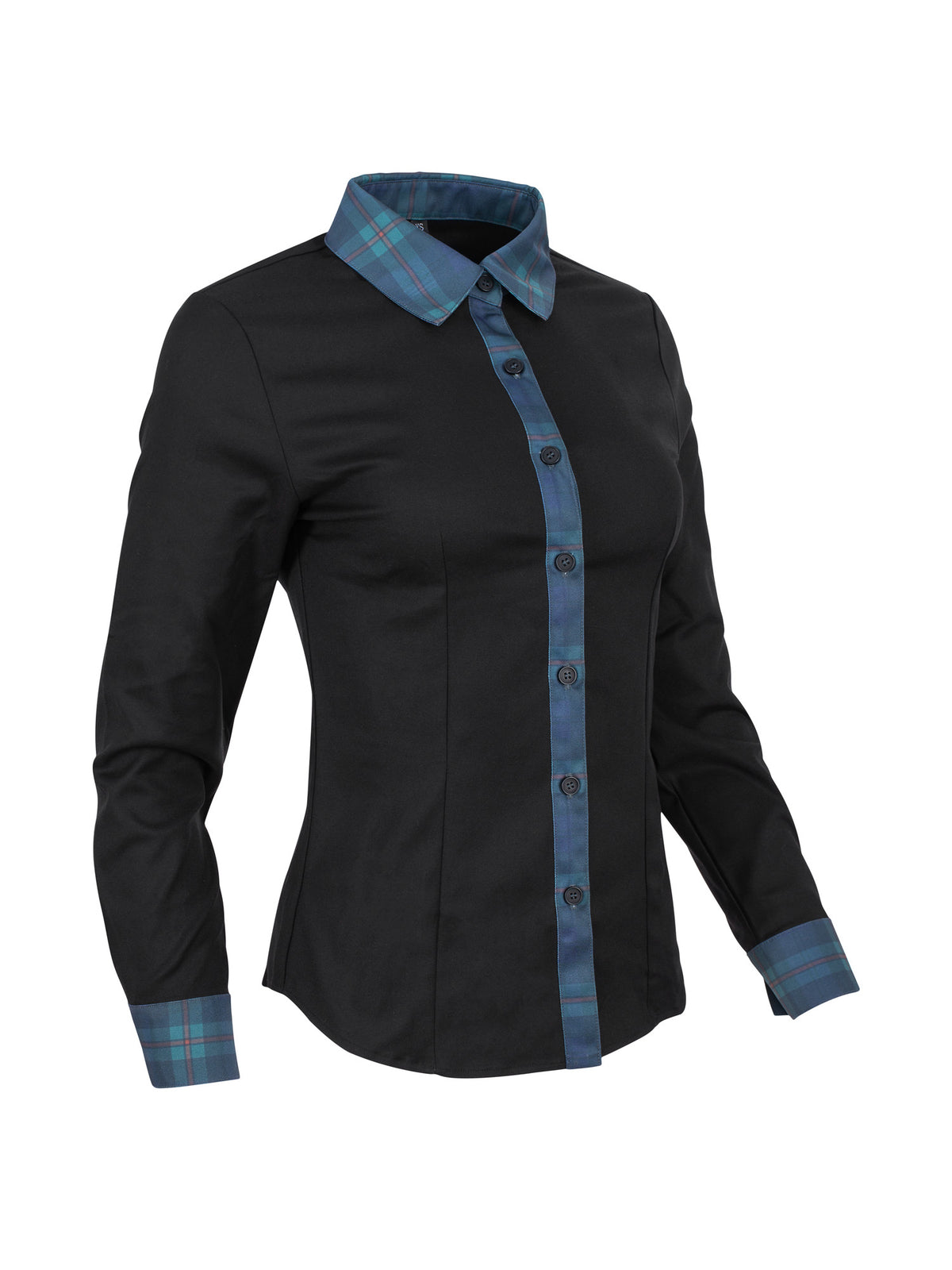 HORZEHOODS® Black Tartan Maisie Stretch-Flex Riding Shirt (PREORDER)