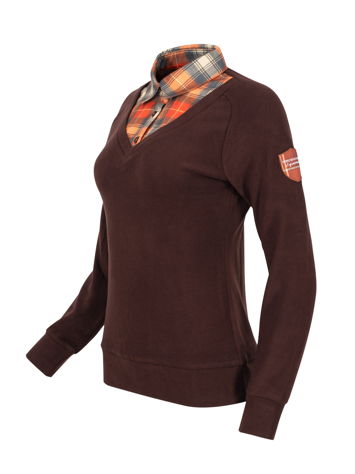 HORZEHOODS® Brown Tartan Morag Thermal Fleece 2-1 Shirt/Jumper (PREORDER end October despatch)