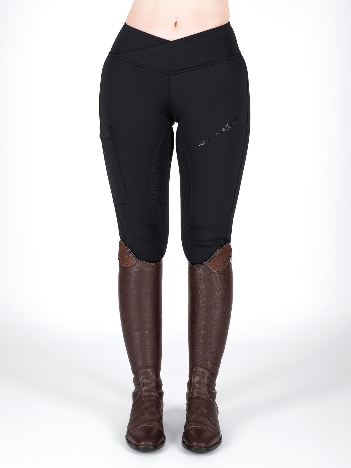HORZEHOODS® Black V-Twist Compression Leggings