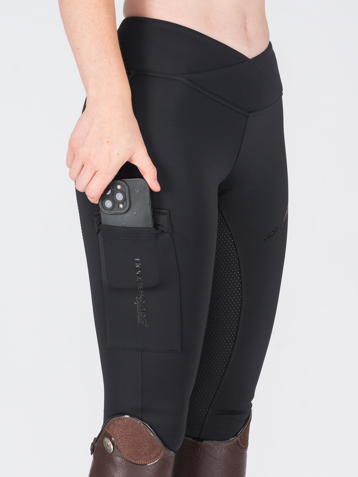 HORZEHOODS® Black V-Twist Compression Leggings