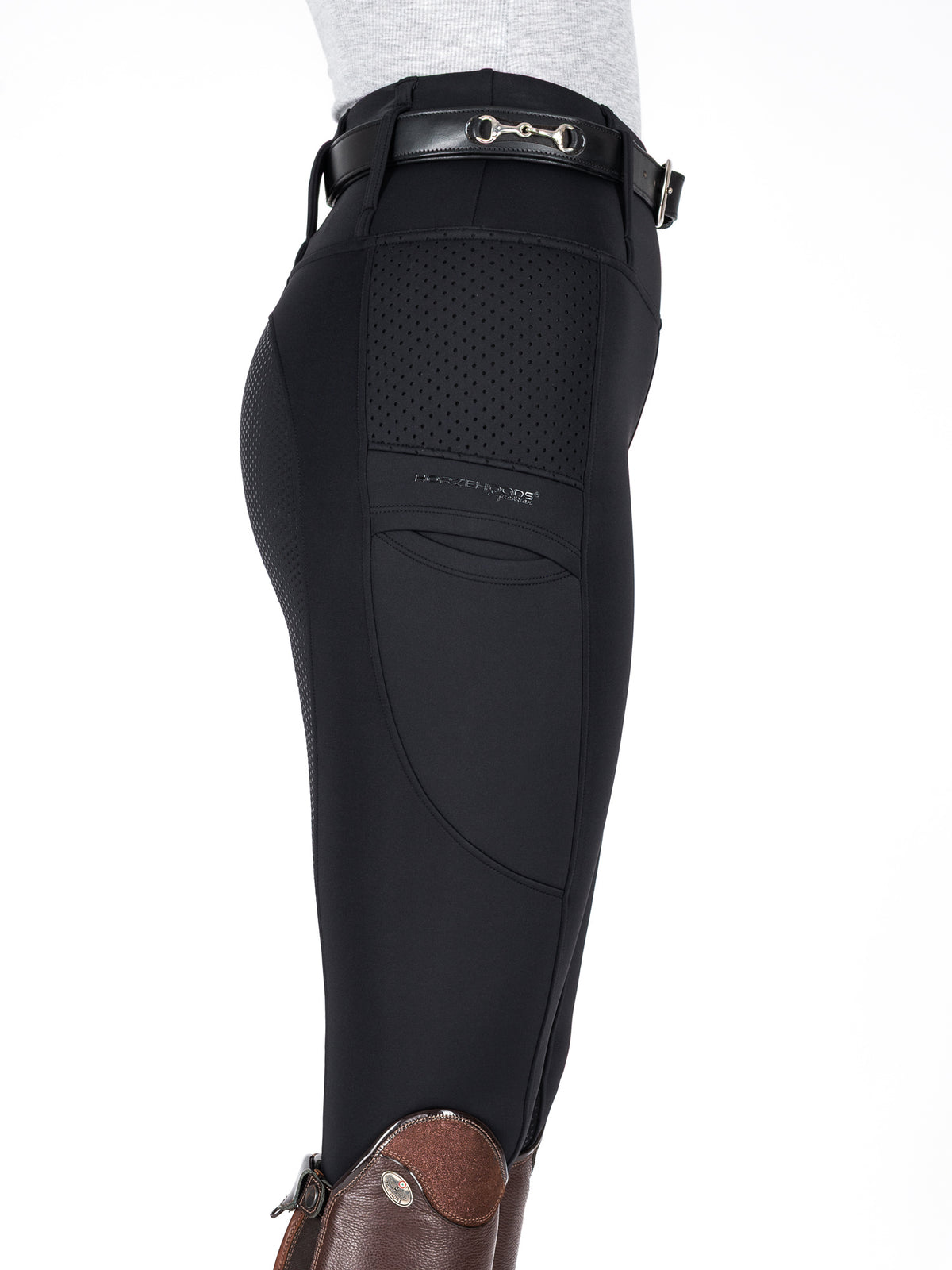 HORZEHOODS® Black V-Seam Thermo Riding Leggings