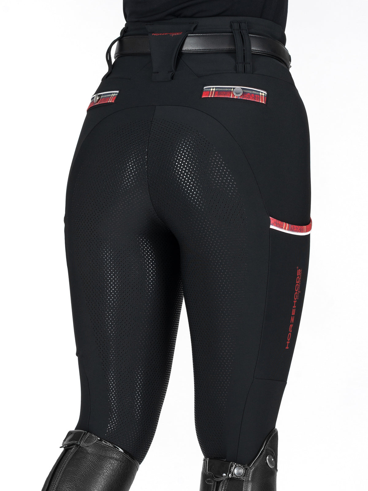 HORZEHOODS® Tabatha Black & Red Tartan Breggings - With Pockets