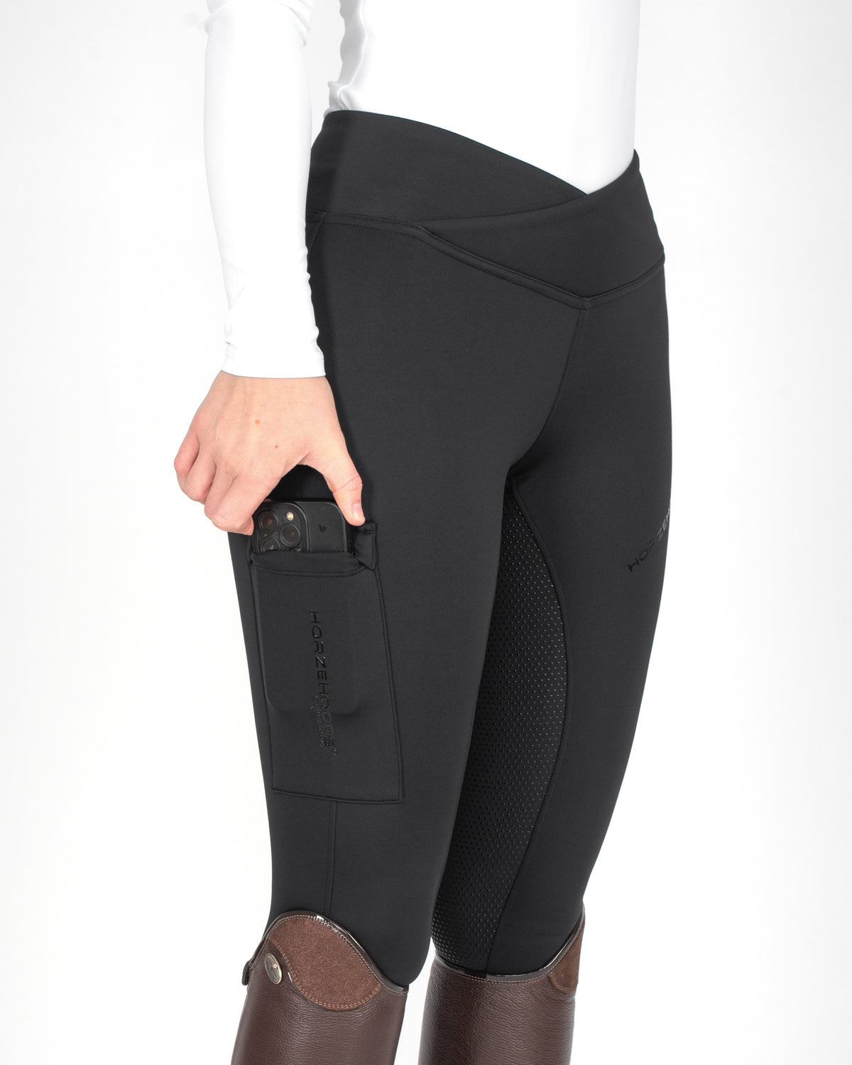 HORZEHOODS® Black V-Twist Compression Leggings