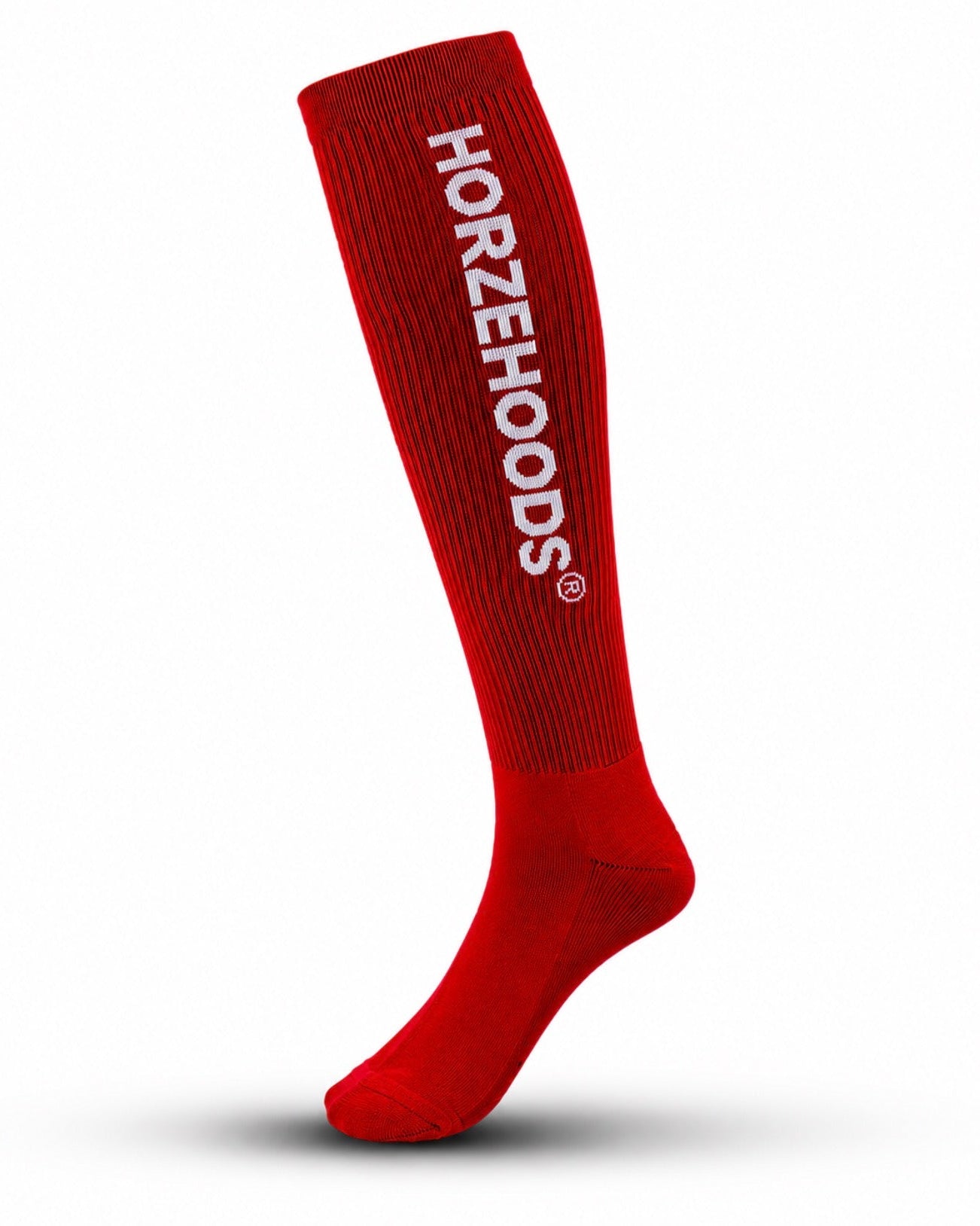 HORZEHOODS® Performance Club Red Ribbed Long Riding Socks