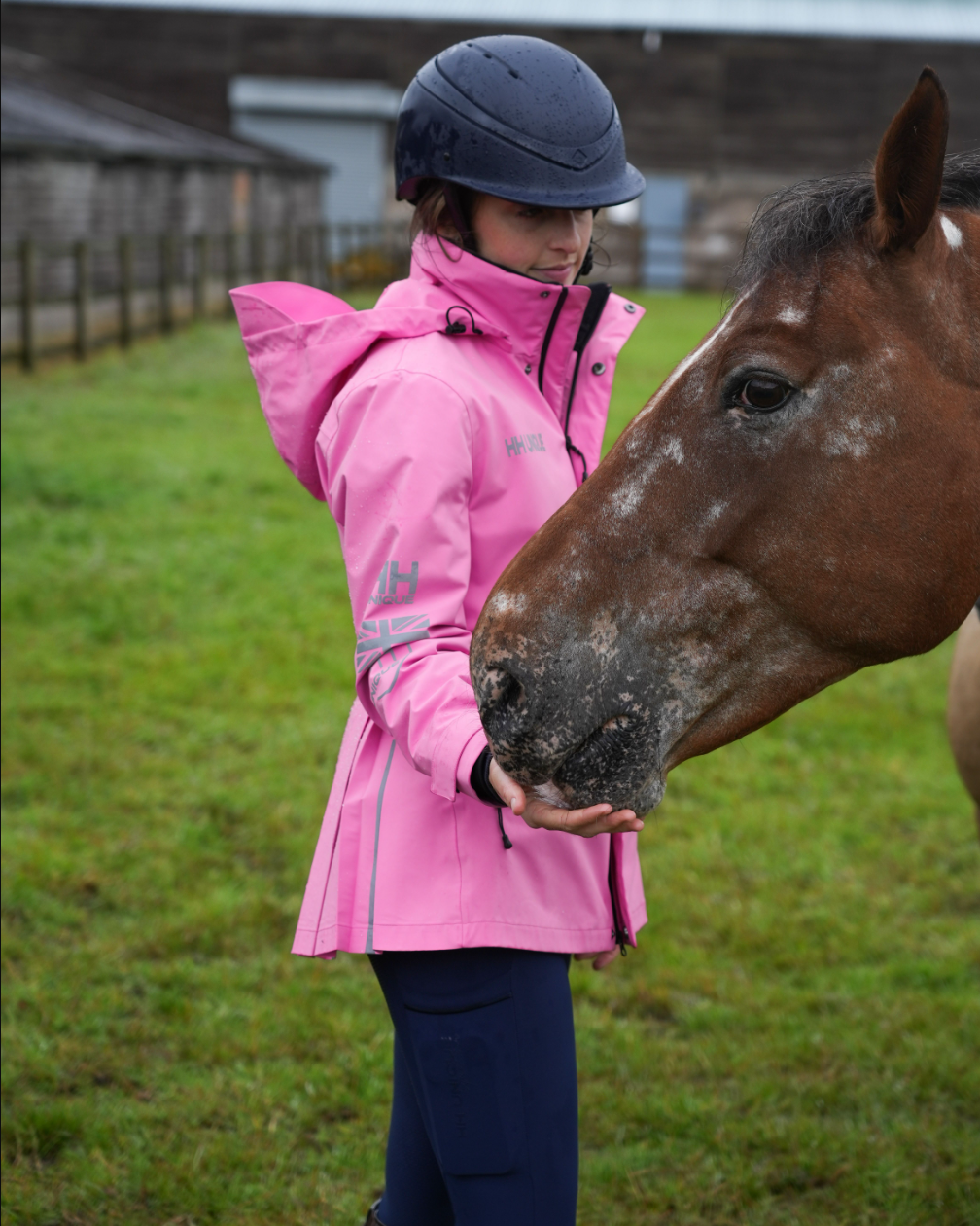 HORZEHOODS® ProPleat® Pink Reflective Waterproof Coat (In Stock)