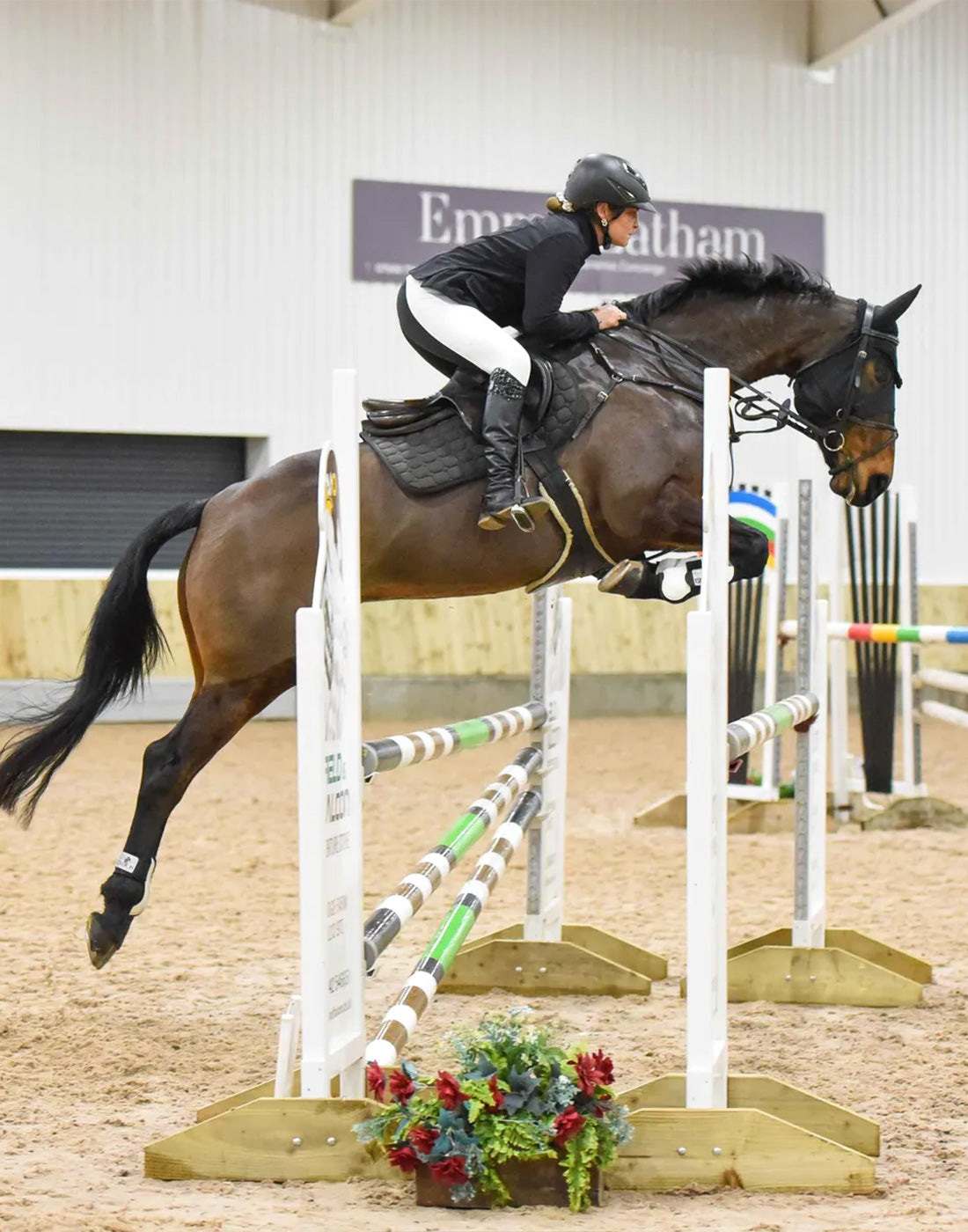 HORZEHOODS® White & Black Seat Competition Leggings | Riding Tights