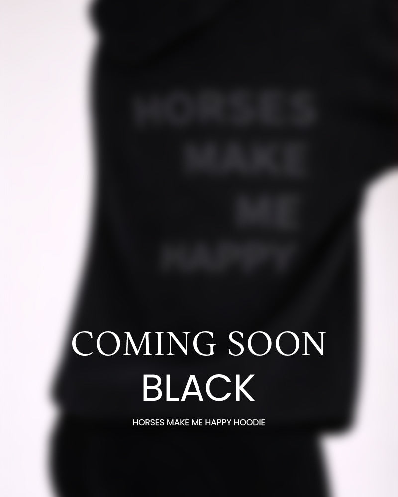 HORZEHOODS® Black Basicz Oversized 'Horses make me Happy' Junior Hoodie