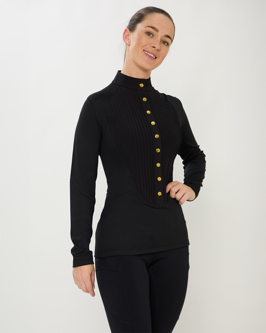 HORZEHOODS® Tabatha Black & Gold Confidence Fit™ Performance Top