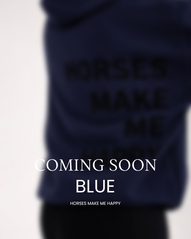 HORZEHOODS® Blue Basicz Oversized 'Horses make me Happy' Hoodie