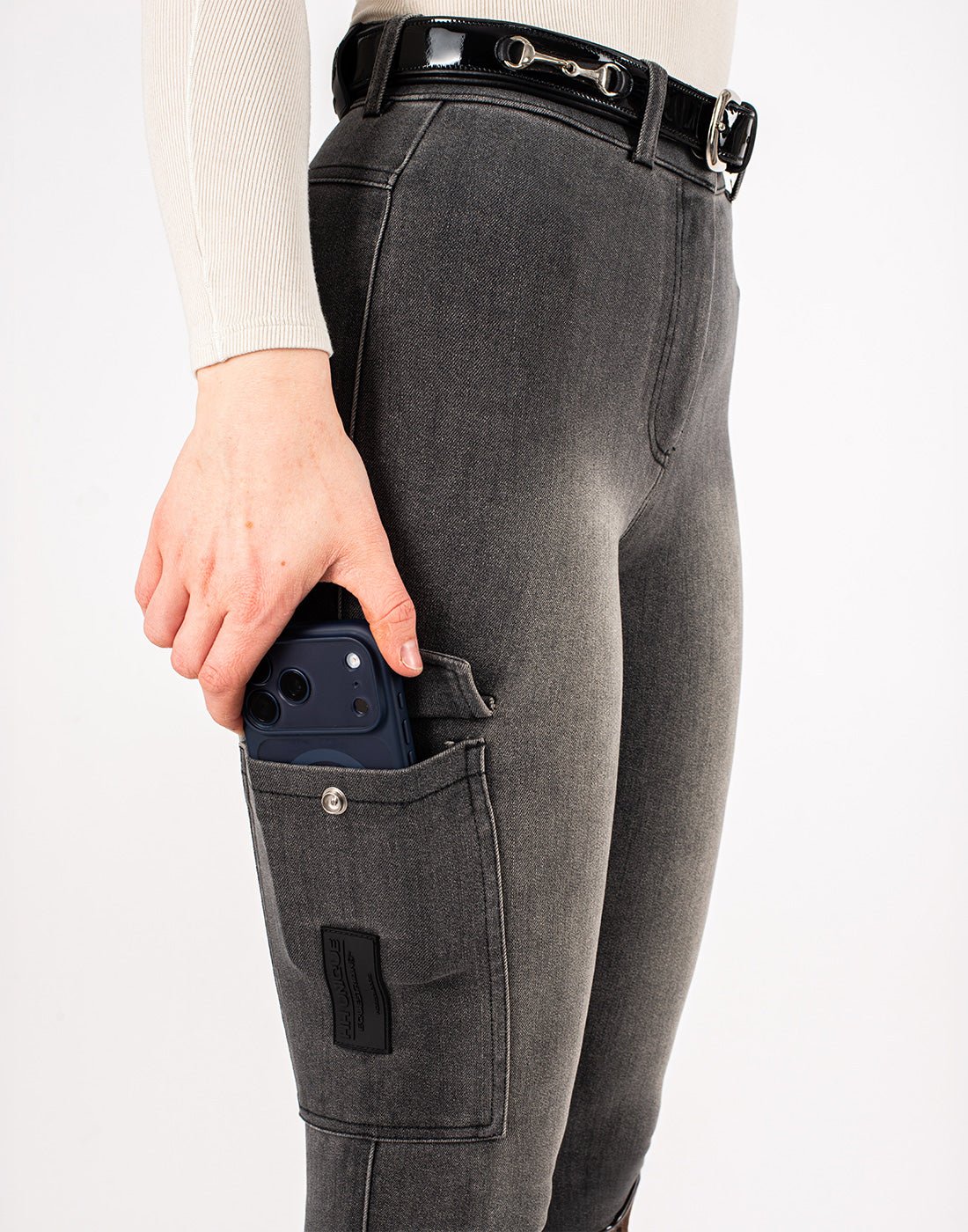 HORZEHOODS® Acid Grey Demi Denim Jeggings - Horzehoods5060521421253