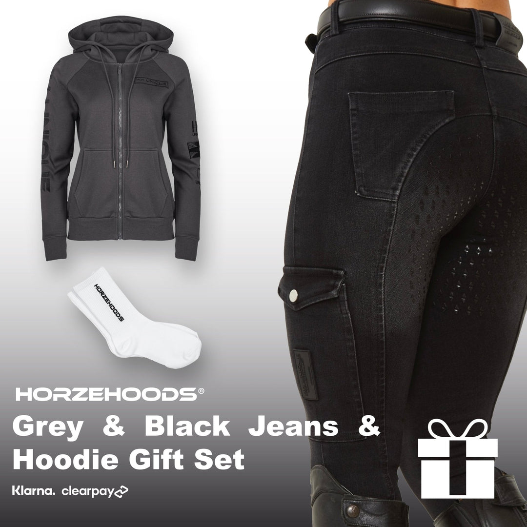 HORZEHOODS® AW25 Grey & Black Jeans & Hoodie Gift Set (Bundle & Save) - Horzehoods