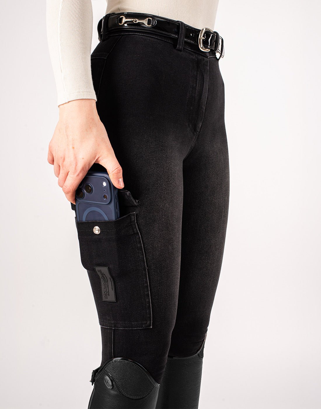 HORZEHOODS® Black Demi Denim Jeggings - Horzehoods5060521421437
