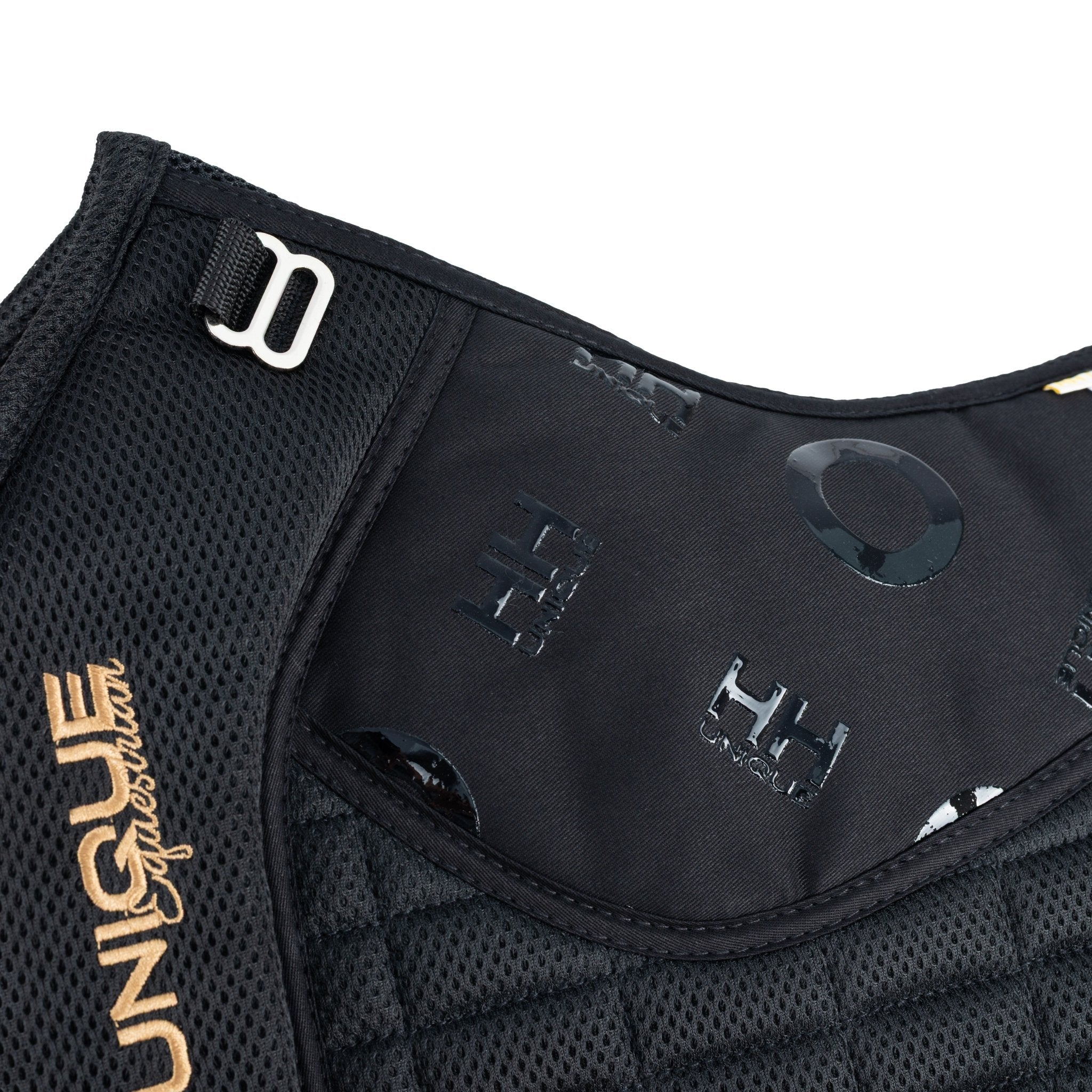 HORZEHOODS® Black & Gold Porthole AirGel Pad Dressage - Horzehoods5056725017491