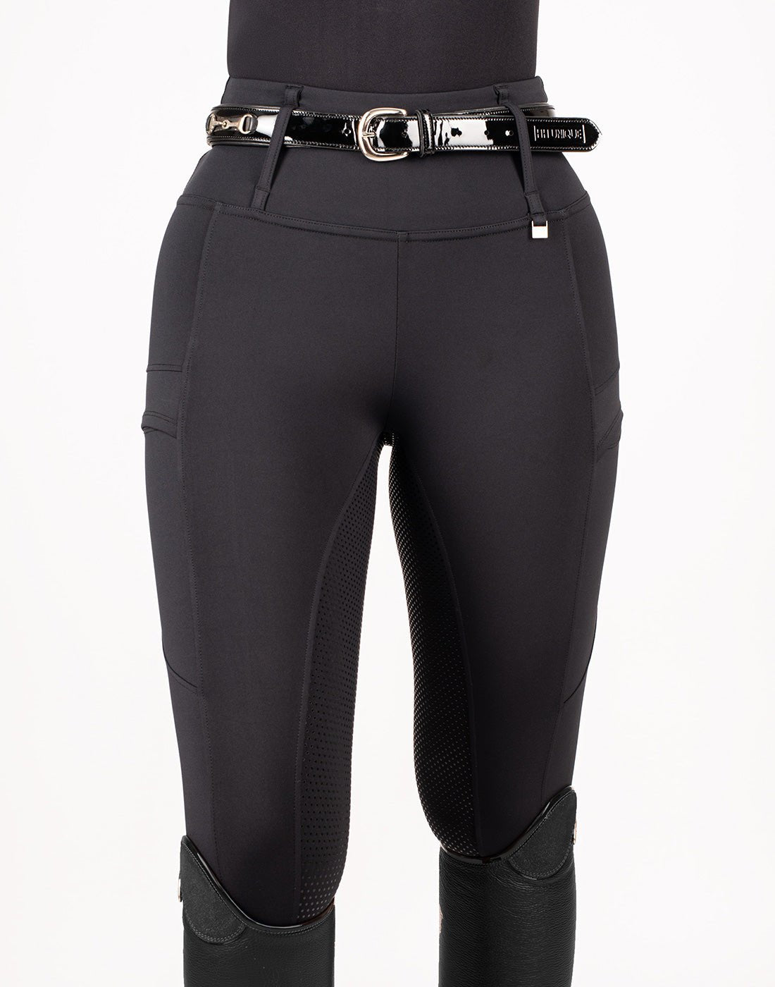 HORZEHOODS® Black Luxe Quick Dry Equestrian Riding Leggings - Horzehoods5060521420898