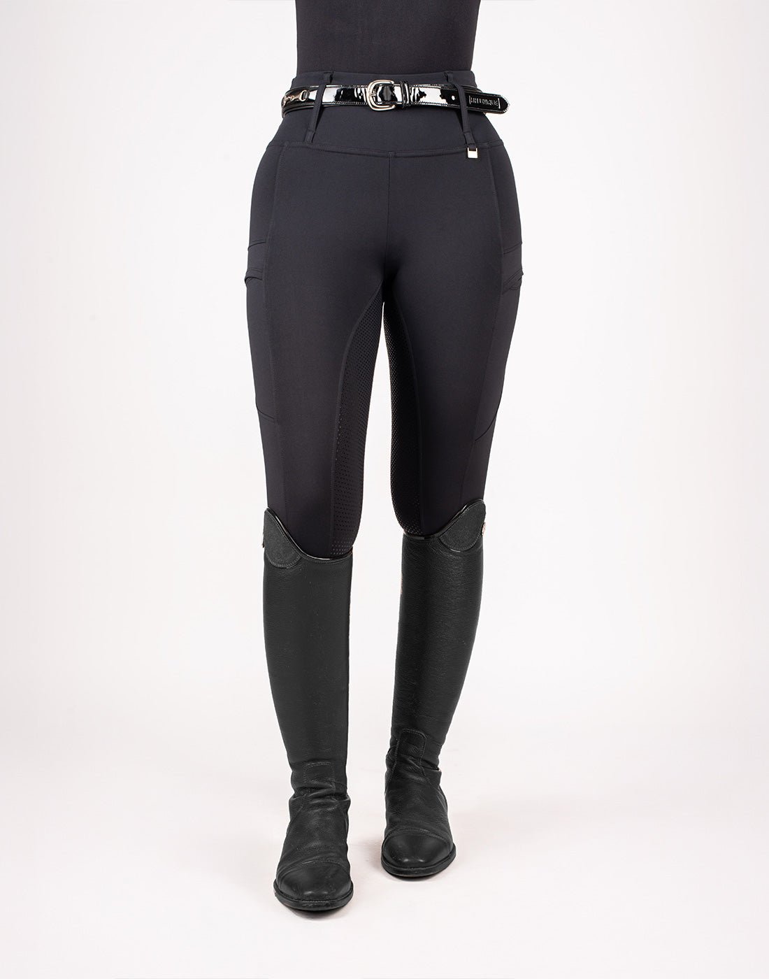 HORZEHOODS® Black Luxe Quick Dry Equestrian Riding Leggings - Horzehoods5060521420898