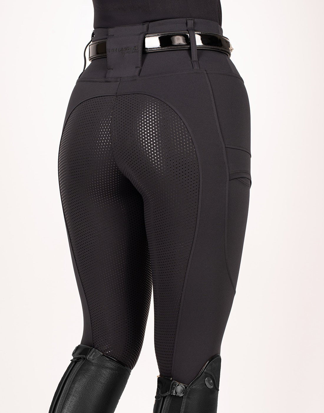 HORZEHOODS® Black Luxe Quick Dry Equestrian Riding Leggings - Horzehoods5060521420898