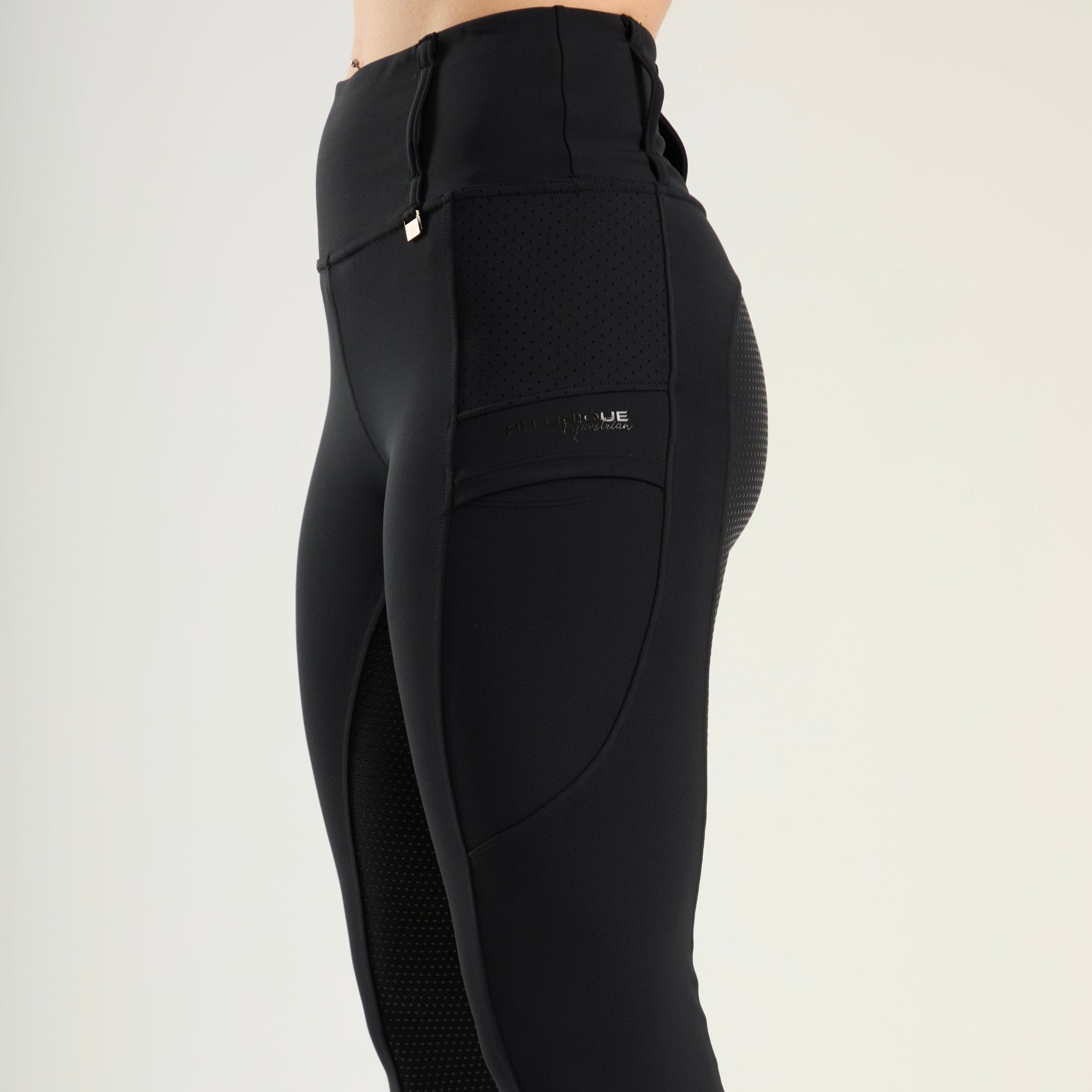 HORZEHOODS® Black V - Seam Air2 Riding Leggings - Breathable Equestrian Tights - Horzehoods5056725004163