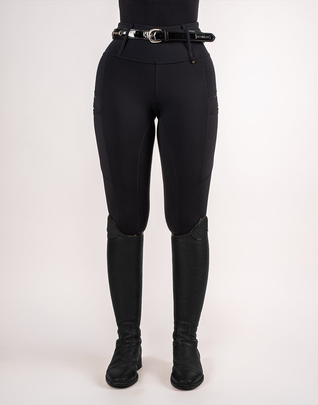 HORZEHOODS® Black V - Seam Air2 Riding Leggings - Breathable Equestrian Tights - Horzehoods5056725004163