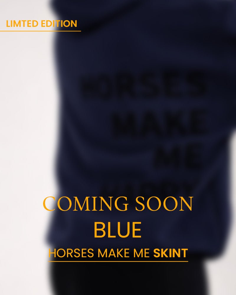 HORZEHOODS® Blue Basicz Oversized 'Horses make me Skint' Hoodie (PREORDER) - Horzehoods5056725026776