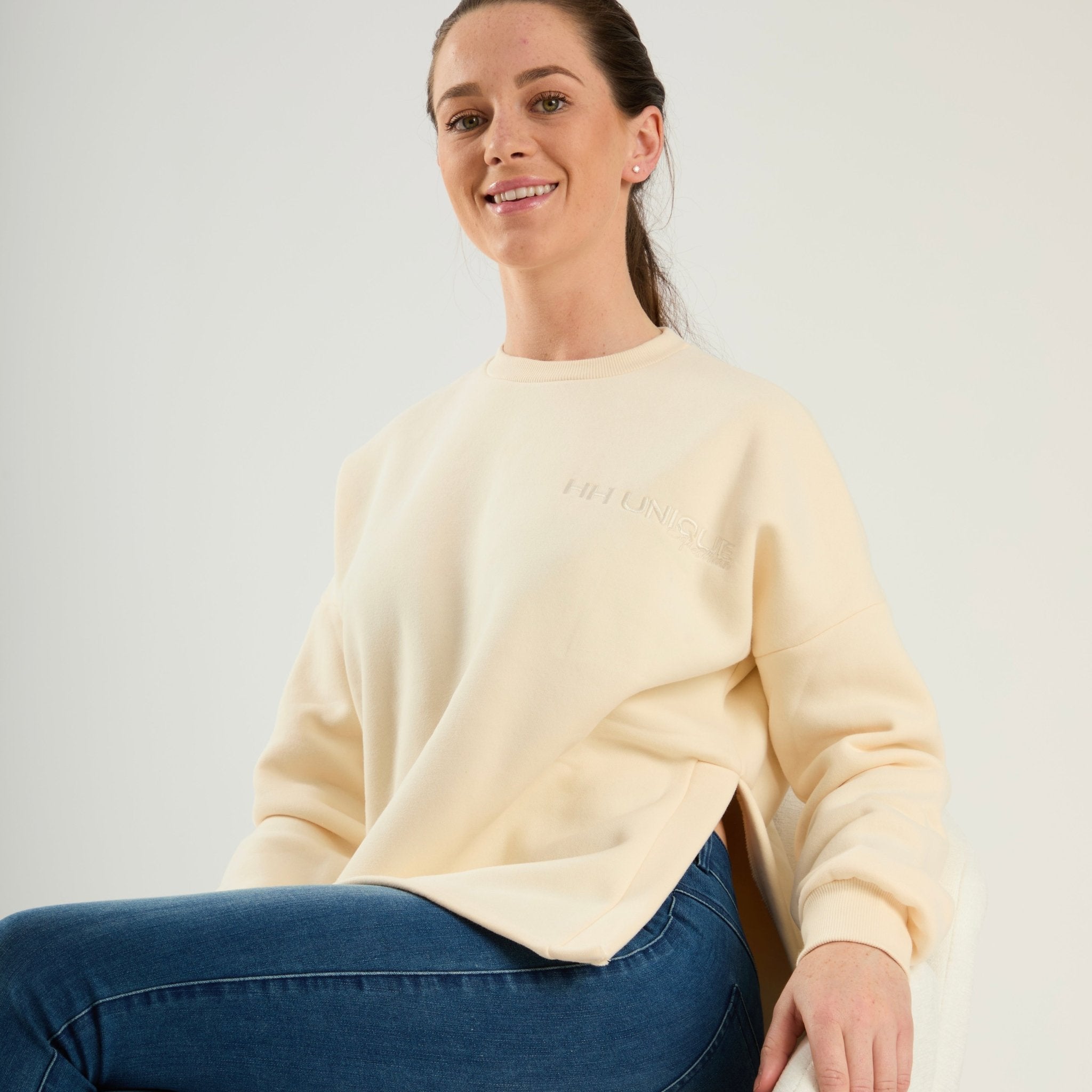 HORZEHOODS® Cream Double Split Crew - Horzehoods5056725014315