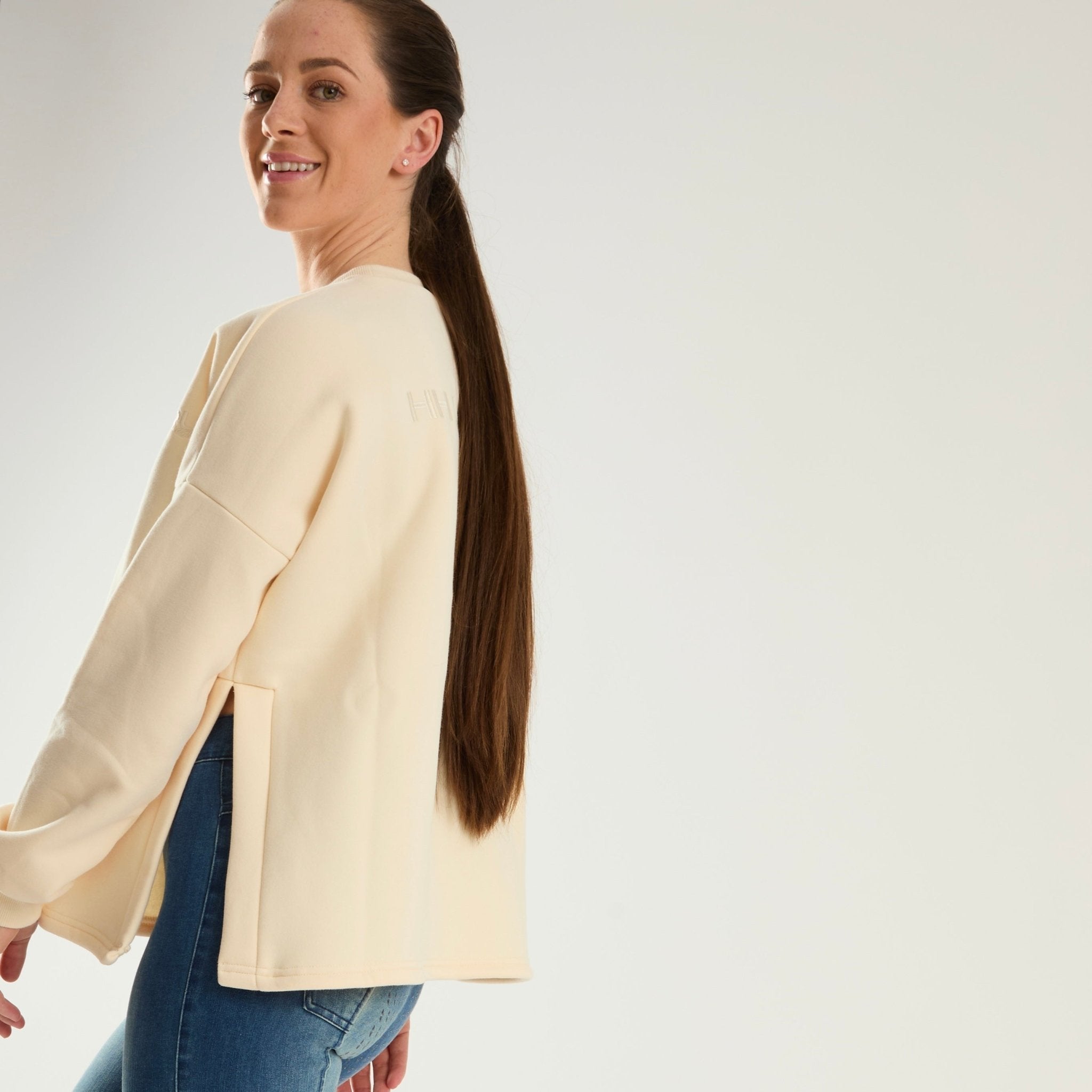 HORZEHOODS® Cream Double Split Crew - Horzehoods5056725014315