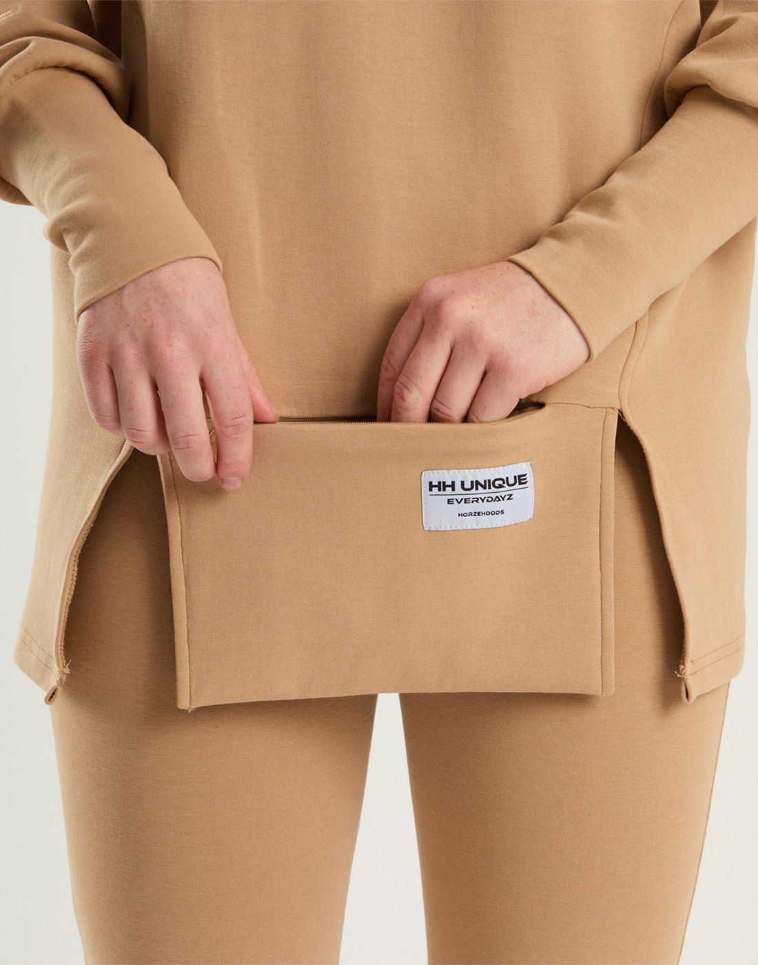 HORZEHOODS® Deluxe Beige Kangaroo Crew (size down read size description) - Horzehoods5056725014636