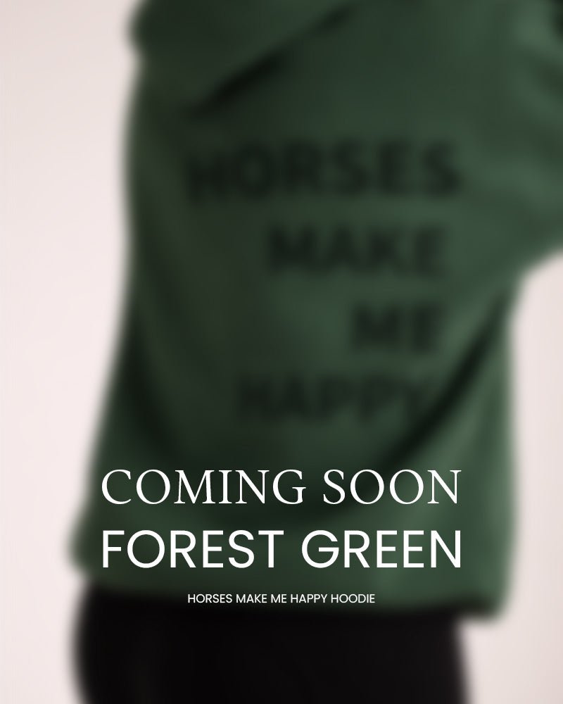 HORZEHOODS® Forest Green Basicz Oversized 'Horses make me Happy' Hoodie - Horzehoods5056725026561