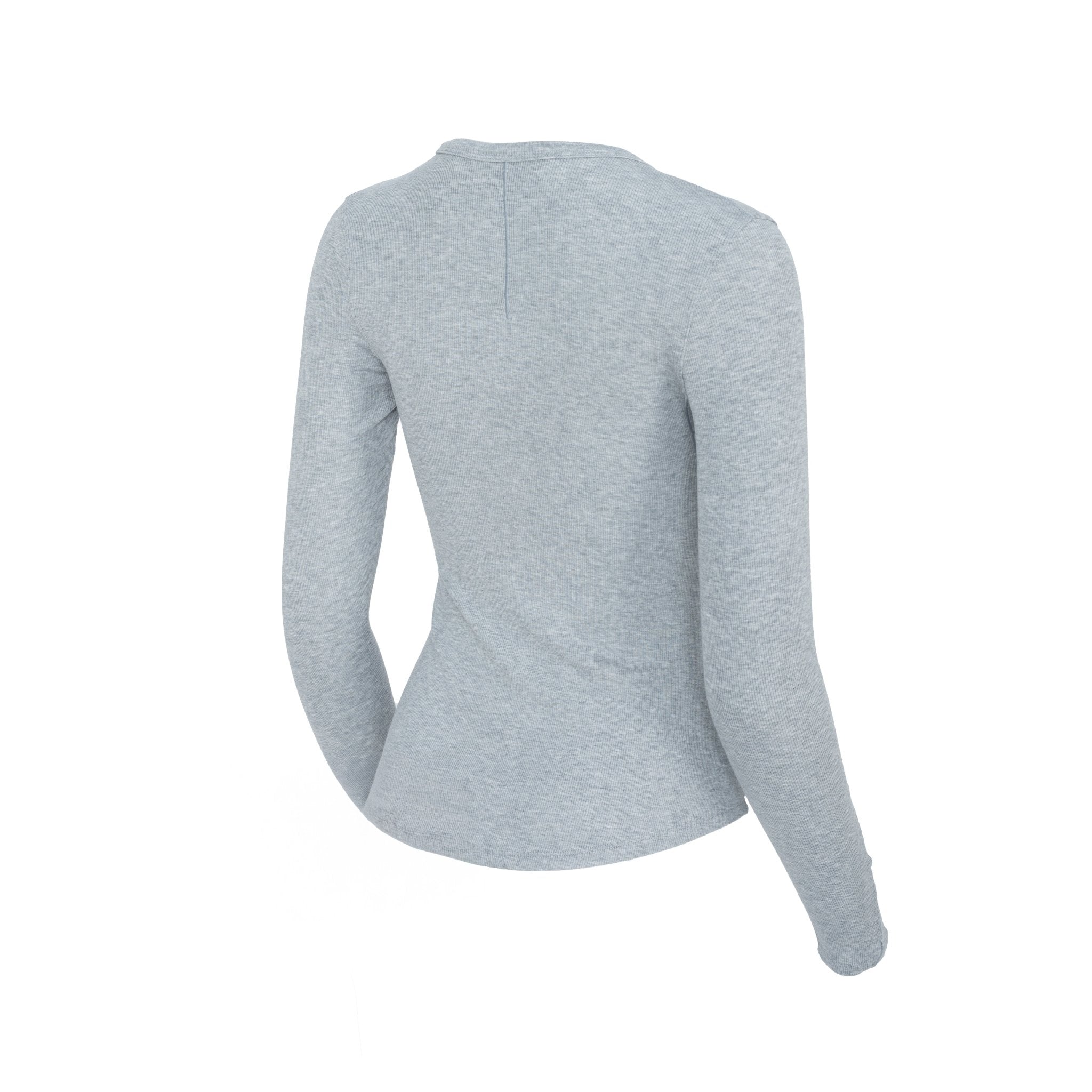 HORZEHOODS® Grey Long Sleeve Ultra Soft Ribbed Basicz Top - Horzehoods5056725022341