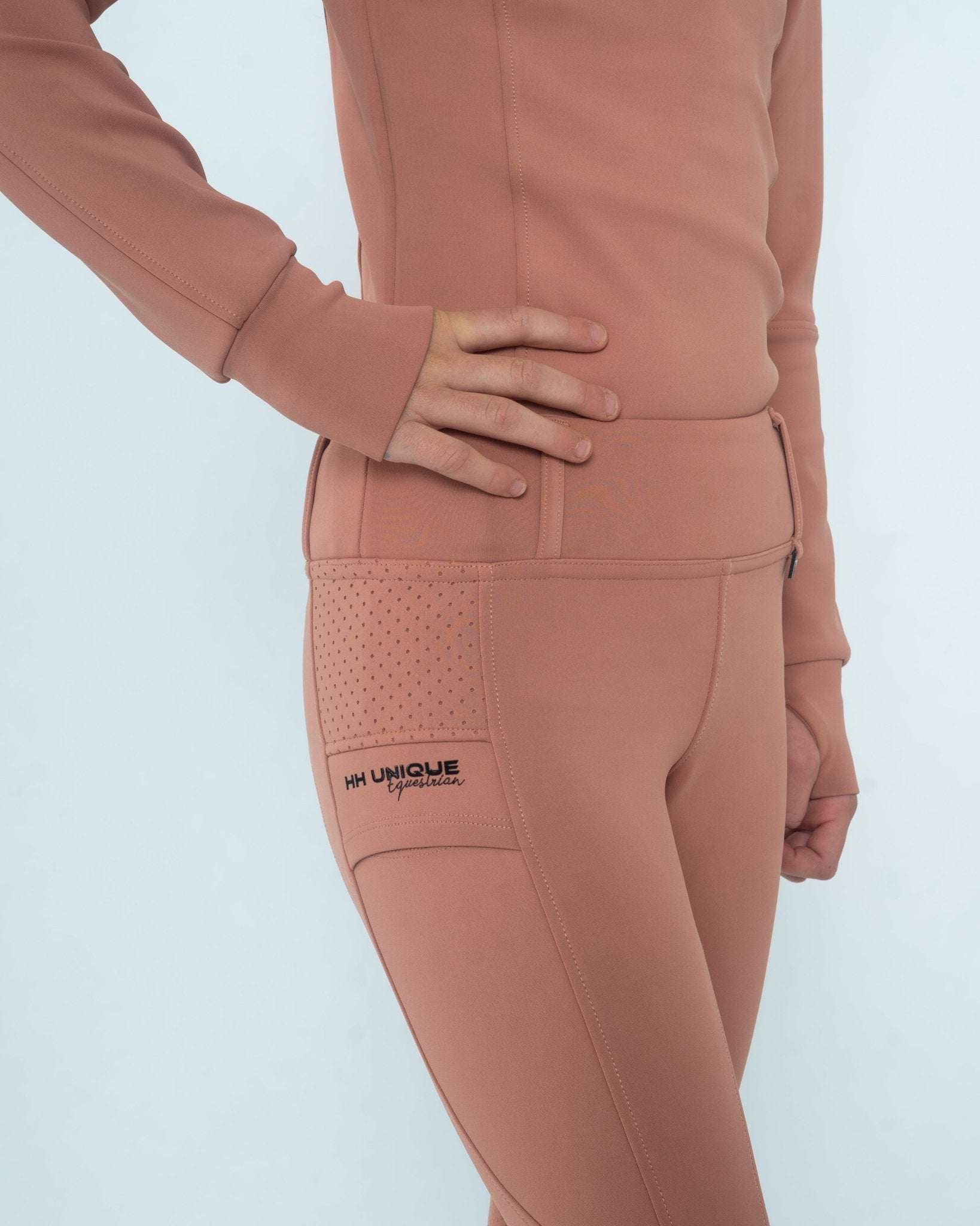 HORZEHOODS® JUNIOR Rose V - Seam Thermo Riding Leggings - Horzehoods5056725019334