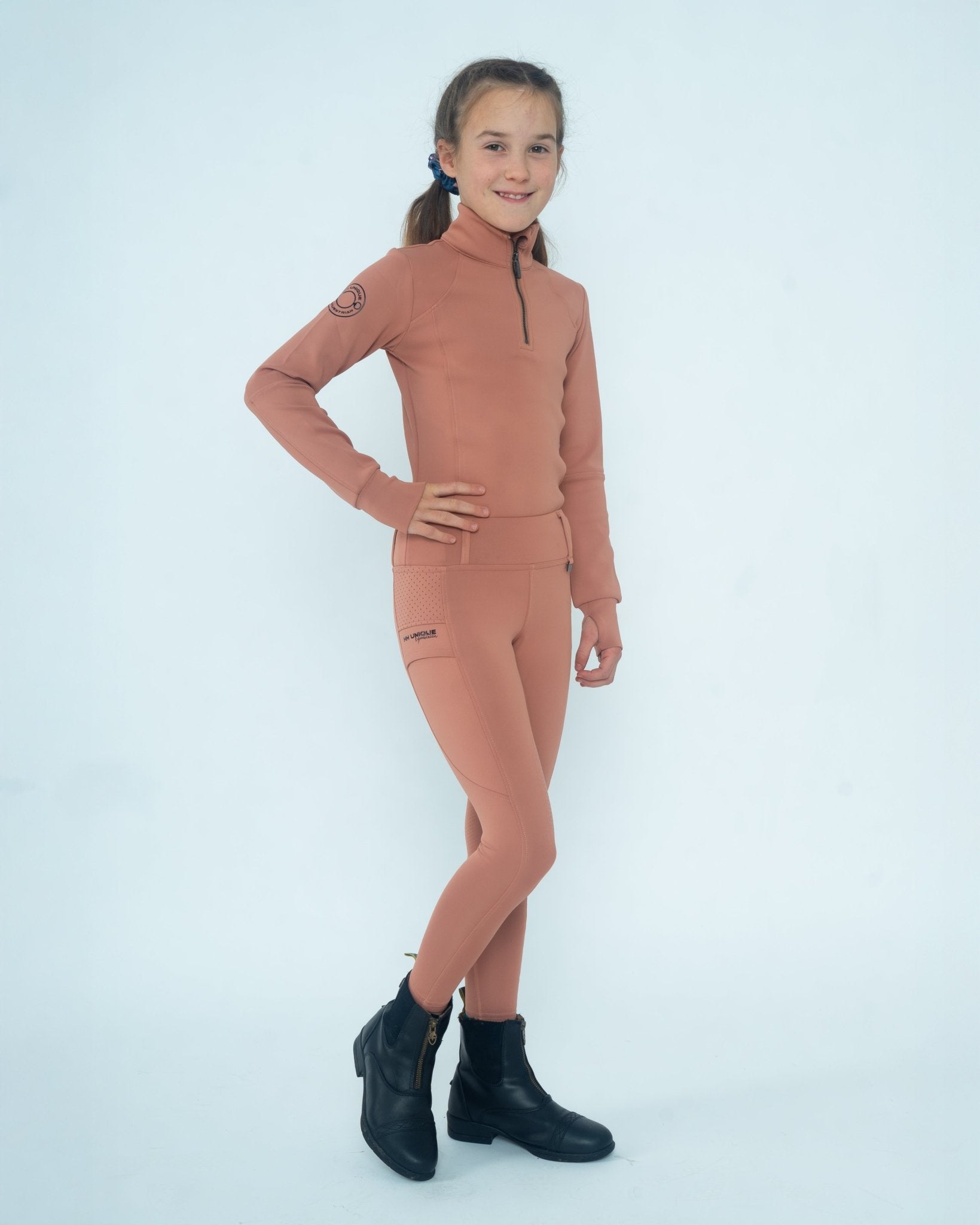 HORZEHOODS® JUNIOR Rose V - Seam Thermo Riding Leggings - Horzehoods5056725019334