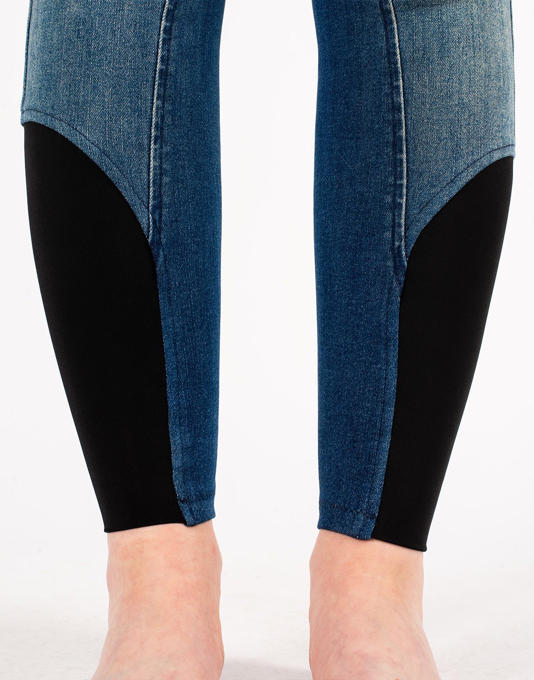 HORZEHOODS® Light Blue & Indigo Two Tone Demi Denim Jeggings - Horzehoods5056725028466