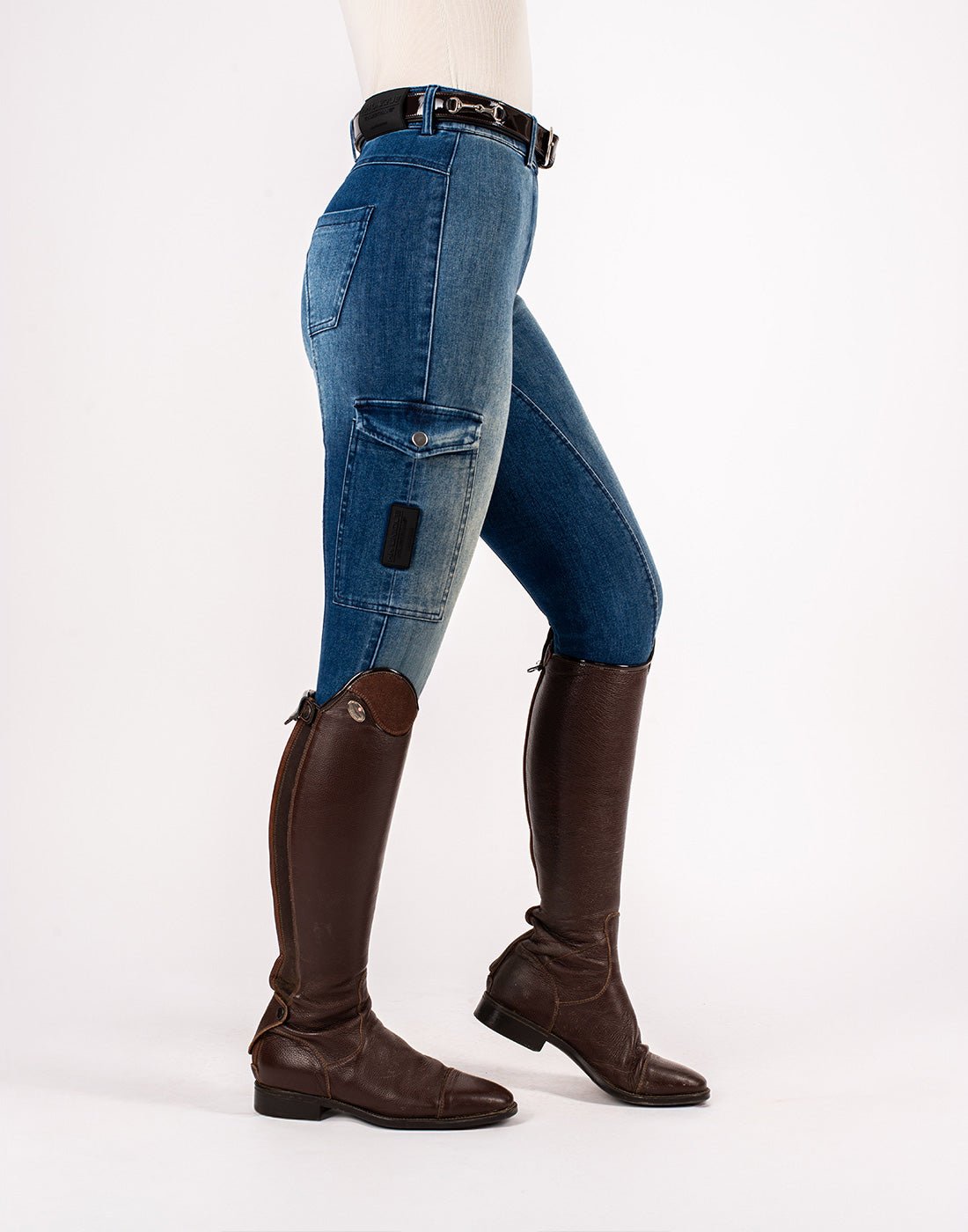 HORZEHOODS® Light Blue & Indigo Two Tone Demi Denim Jeggings - Horzehoods5056725028466