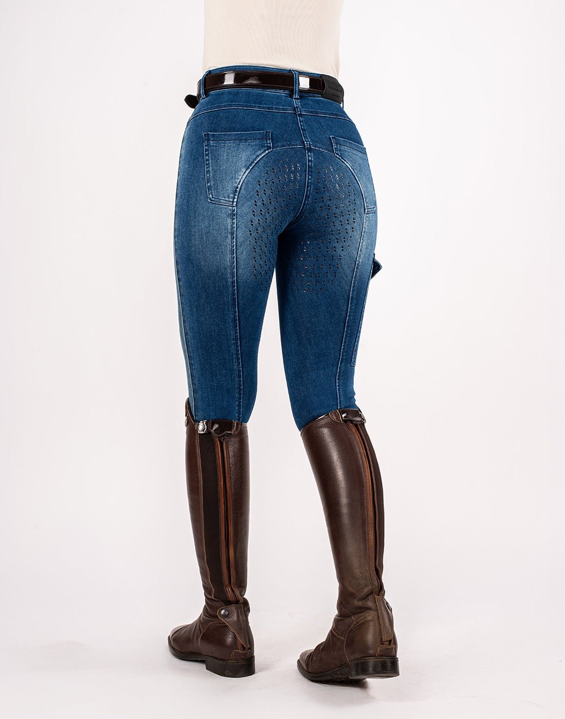 HORZEHOODS® Light Blue & Indigo Two Tone Demi Denim Jeggings - Horzehoods5056725028466