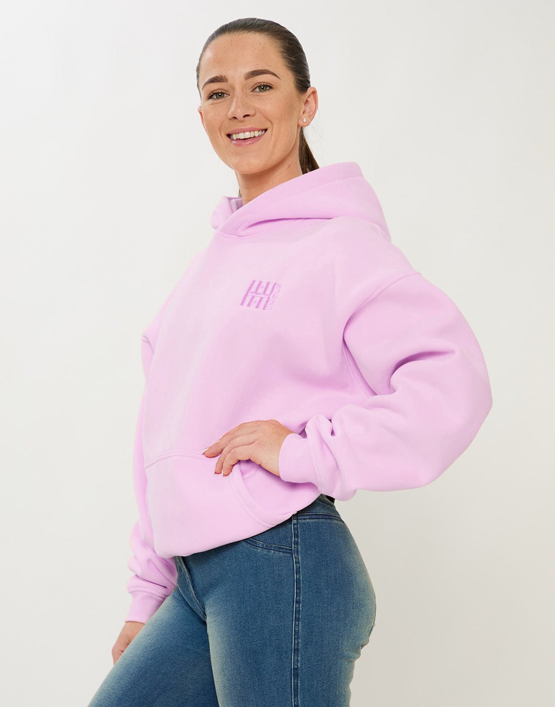 HORZEHOODS® Lilac Basicz Oversized 'Horses make me Happy' Hoodie - Horzehoods5056725025922