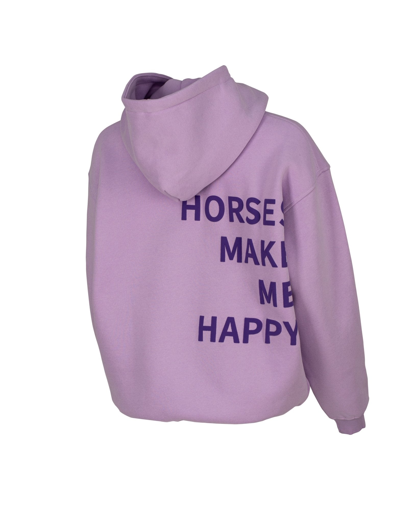 HORZEHOODS® Lilac Basicz Oversized 'Horses make me Happy' Hoodie - Horzehoods5056725025922