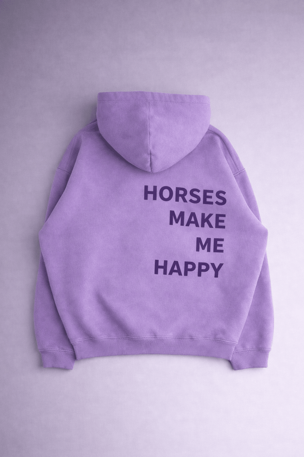 HORZEHOODS® Lilac Basicz Oversized 'Horses make me Happy' Hoodie - Horzehoods5056725025922