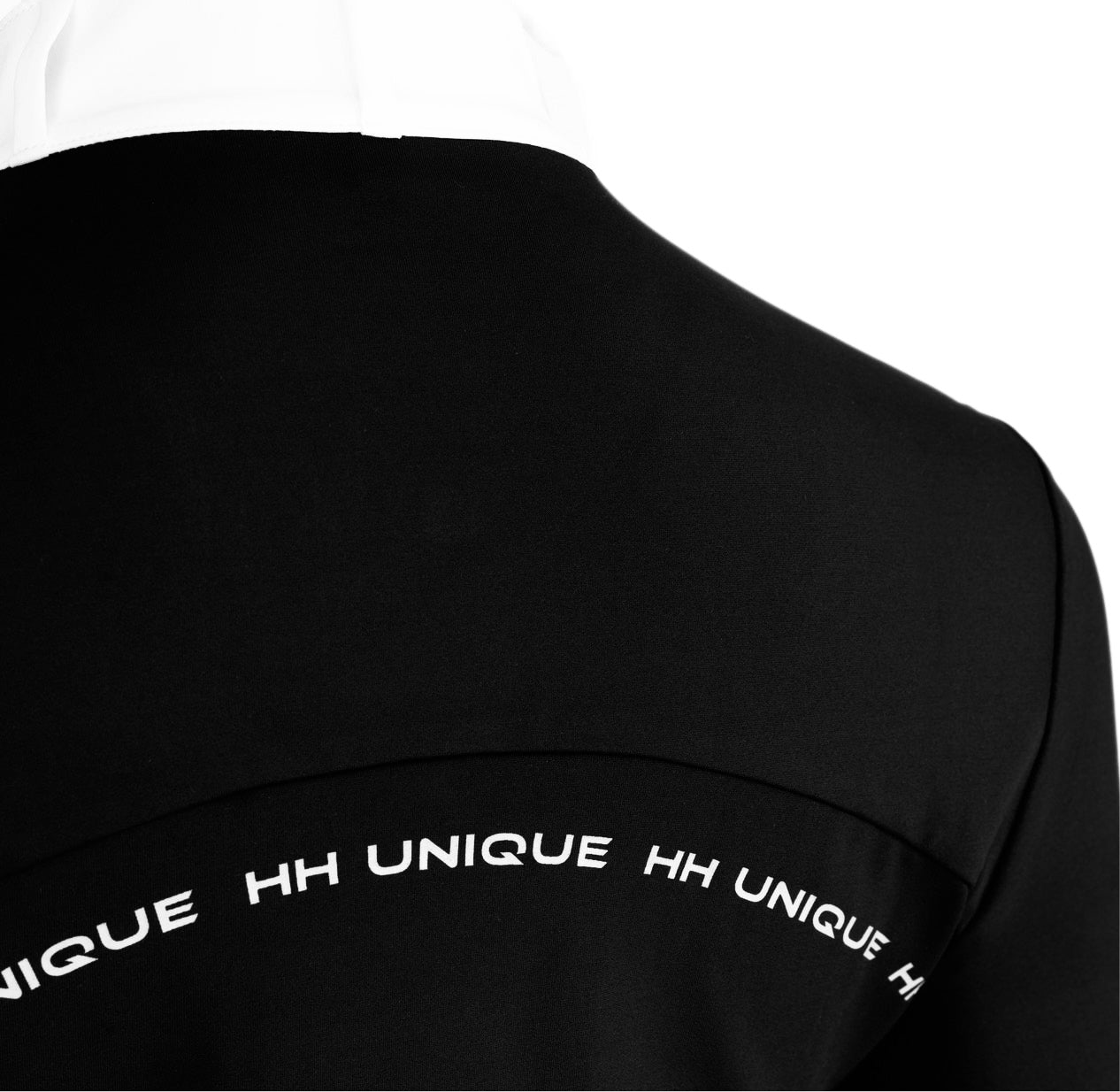 HORZEHOODS® Long Sleeve Classic Neck Tudor Competition Shirt – Black/White Contrast - Horzehoods