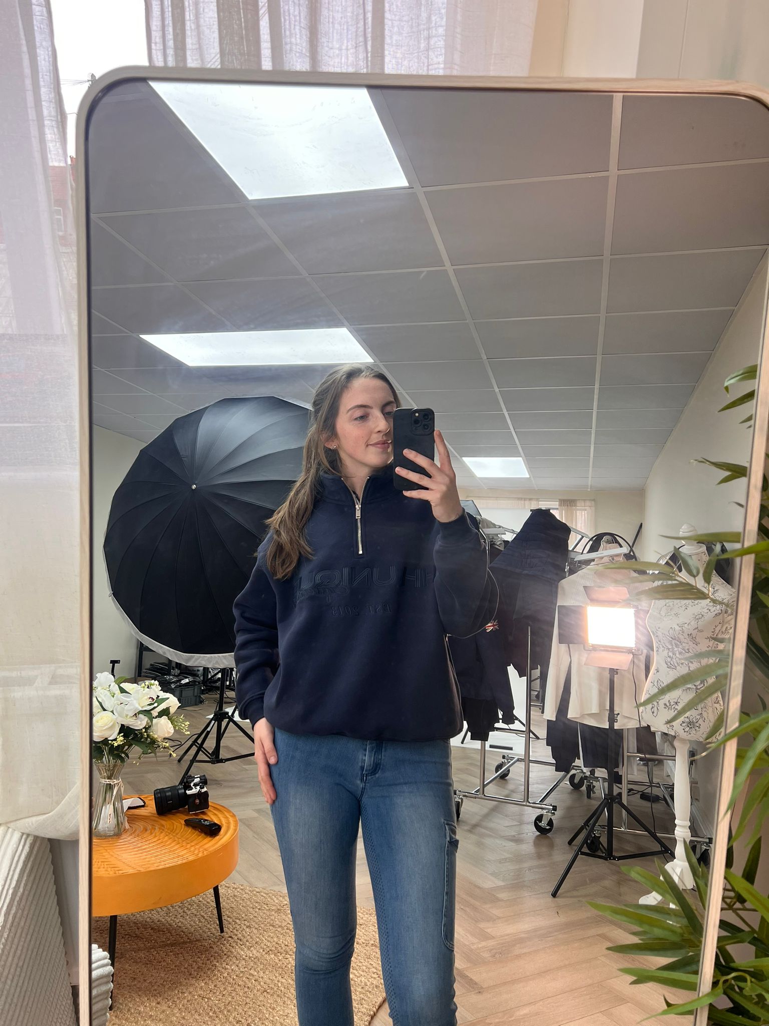 HORZEHOODS® Navy Luxury Quarter Zip Jumper With Pockets (unisex) - Horzehoods5056725028176