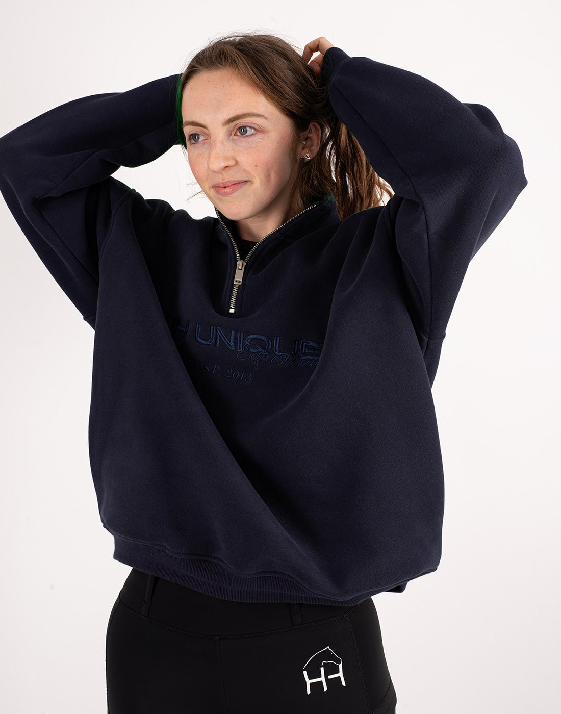 HORZEHOODS® Navy Luxury Quarter Zip With Pockets - Horzehoods