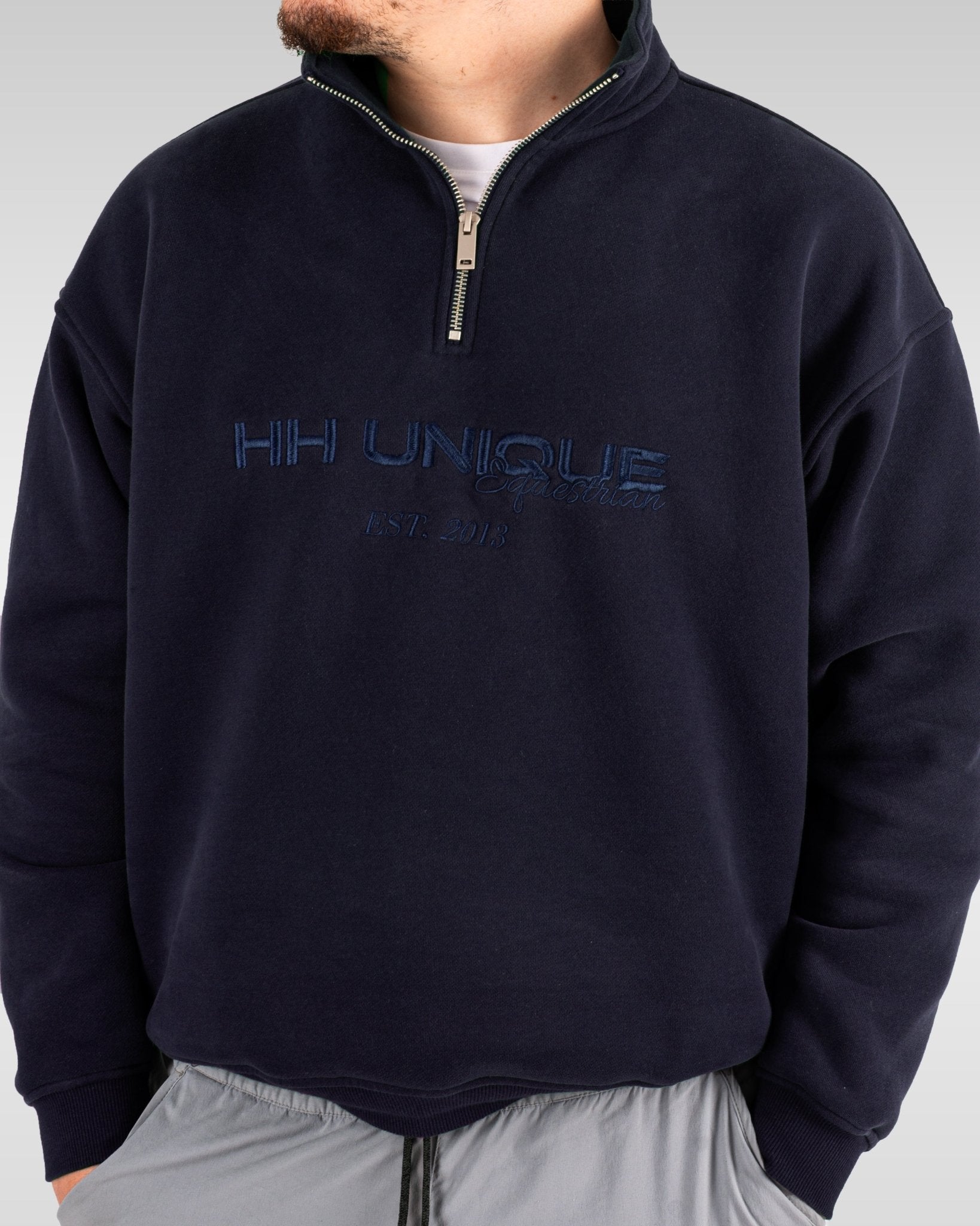 HORZEHOODS® Navy Luxury Quarter Zip With Pockets - Horzehoods