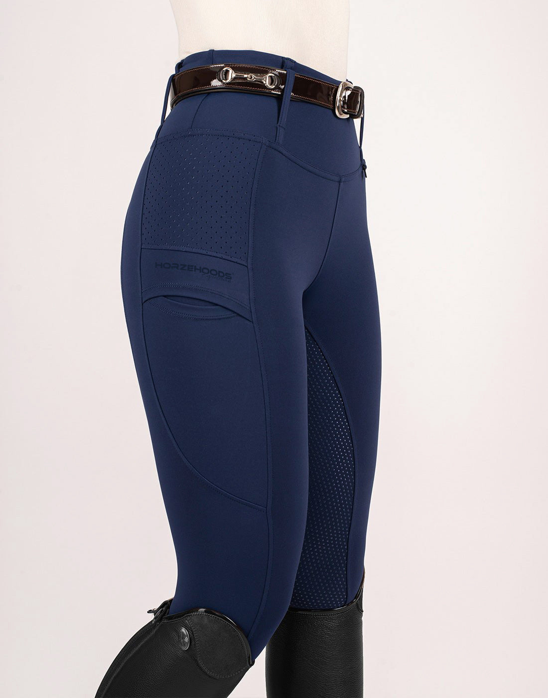 HORZEHOODS® Navy V-Seam Air2 Riding Leggings – Breathable Equestrian Tights