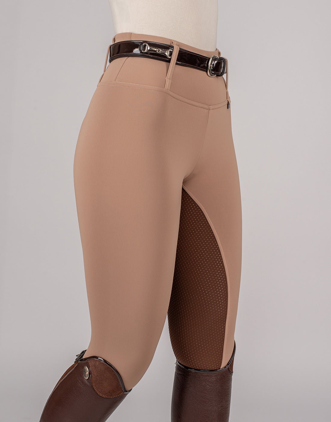 HORZEHOODS® Oatmeal Beige Brown Competition Leggings - Horzehoods5056725007065