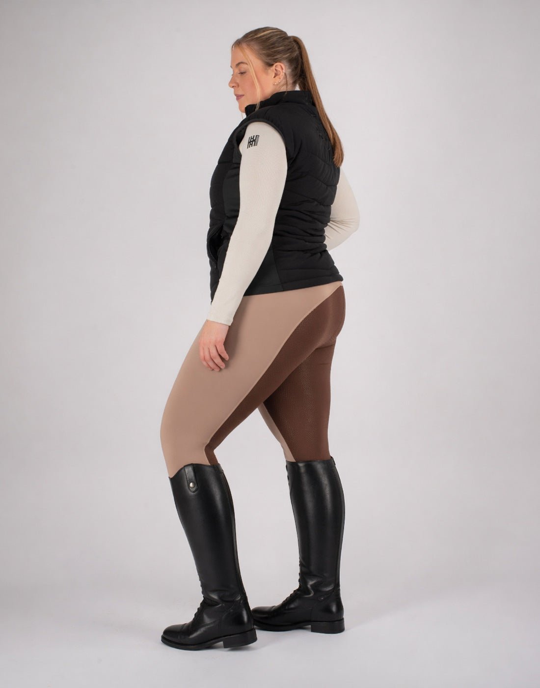 HORZEHOODS® Oatmeal Beige Brown Competition Leggings - Horzehoods5056725007065