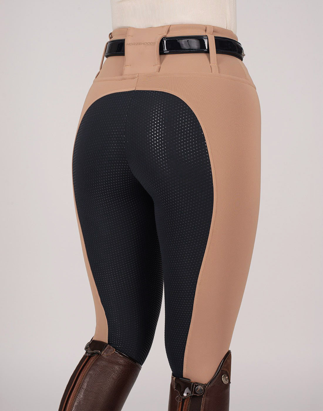 HORZEHOODS® Oatmeal Beige Navy Competition Leggings